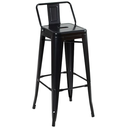 Ver imagem 2 de Kit 4 Banquetas Altas Industriais Pretas em Aço 76cm com Encosto – Estilo Tolix