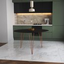 Ver imagem 1 de Mesa de Jantar Redonda 110cm Preta Clips 3 Pés Base Cobre