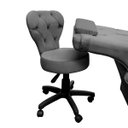 Ver imagem 6 de Cadeira Mocho Soft para Estética e Extensão de Cílios Veludo Cinza Grafite Sofa Store