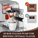 Ver imagem 6 de Amzchef Máquina de Espresso com Lcd e 20 Bar, Frother Automático (prata)