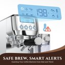 Ver imagem 5 de Amzchef Máquina de Espresso com Lcd e 20 Bar, Frother Automático (prata)