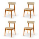 Ver imagem 2 de Kit 4 Cadeira de Jantar Madeira Maciça Alice Estofada Premium Ergonomica Confortável Di Franco