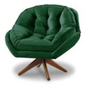 Ver imagem 1 de Poltrona Decorativa Califórnia Giratória Suede Verde - Fm
