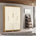 Ver imagem 6 de Guarda Roupa Solteiro 120 Cm 4 Portas 10088 Nature Champanhe Vlr Nature Champanhe