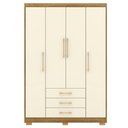 Ver imagem 1 de Guarda Roupa Solteiro 120 Cm 4 Portas 10088 Nature Champanhe Vlr Nature Champanhe
