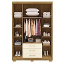 Ver imagem 4 de Guarda Roupa Solteiro 120 Cm 4 Portas 10088 Nature Champanhe Vlr Nature Champanhe