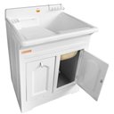 Ver imagem 3 de Gabinete Tanque 50 Litros Cinza Área de Serviço Organizador Lavanderia Roupa Calçado