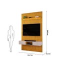 Ver imagem 6 de Painel com Bancada para Tv até 60 Polegadas Ripado com Led Dj Móveis Trento 143 Cedro Bali