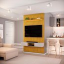 Ver imagem 1 de Painel com Bancada para Tv até 60 Polegadas Ripado com Led Dj Móveis Trento 143 Cedro Bali