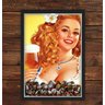 Quadro Caixa Porta Tampinha De Cerveja Nerderia pin up girl beer preto - 1