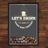 Quadro Caixa Porta Tampinha De Cerveja Nerderia lets drink preto - 1