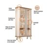 Cristaleira Évora Off White/cinamomo 2 Portas de Vidro - Hb Móveis - 5