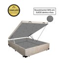 Ver imagem 1 de Base Box Baú Casal Luxo Blindado NK Camas Suede Bege 41x138x188