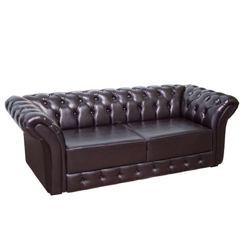 Namoradeira Chesterfield 186cm Marrom com Capitonê
