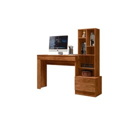 Escrivaninha Office Lion Com Biblioteca Teca Supremo - Ninho Decor - 1