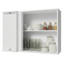 Ver imagem 5 de Armário Aéreo de Canto 1 Porta Branco/cinza Lux Madesa Branco/cinza