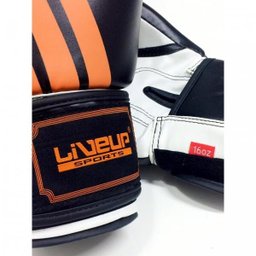 Luva De Boxe - 16 Oz - Preta com Laranja - Liveup - 2