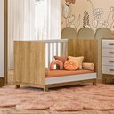Ver imagem 2 de Berço Mini Cama para Quarto Infantil Linha Encanto Slim:freijo Toq/branco Acetinado