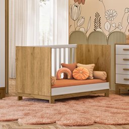 Berço Mini Cama para Quarto Infantil Linha Encanto Slim:freijo Toq/branco Acetinado - 2