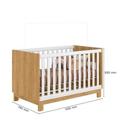Berço Mini Cama para Quarto Infantil Linha Encanto Slim:freijo Toq/branco Acetinado - 3