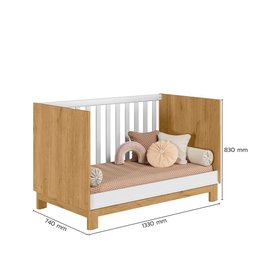 Berço Mini Cama para Quarto Infantil Linha Encanto Slim:freijo Toq/branco Acetinado - 4