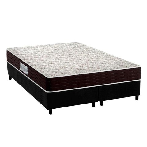 Cama Box Queen: Colchão Espuma D33 Probel Advanced + Base CRC Suede Black(158x198)