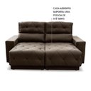 Ver mais imagens de Sofá Retrátil Reclinável Belga 1,80m Suede Velut Marrom Molas no Assento