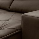 Ver imagem 3 de Sofá Retrátil Reclinável Belga 1,80m Suede Velut Marrom Molas no Assento