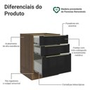 Ver imagem 3 de Balcão de Cozinha 60 Cm 3 Gavetas (sem Tampo) Rustic/preto Lux Madesa Rustic/preto