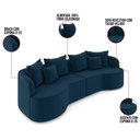 Ver imagem 3 de Sofá 4 Lugares Orgânico Living 250cm Mersa Veludo Azul Mnh K01 - D’Rossi