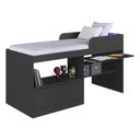 Ver imagem 2 de Cama de Solteiro com Escrivaninha e 1 Porta para Colchão 188x78cm Multimóveis Cr40148 Grafite