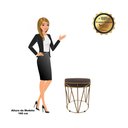 Ver imagem 4 de Puff Multiuso com Mesa Babu 2 em 1 Suede Marrom Base Dourado
