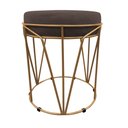 Ver imagem 2 de Puff Multiuso com Mesa Babu 2 em 1 Suede Marrom Base Dourado