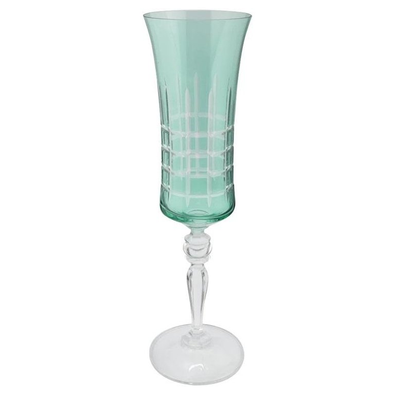 Taça P/champanhe Bohemia Grace Lap. Cristal 190ml Verde Gris