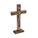Ver imagem 3 de Crucifixo Cruz Medalha São Bento Frisado Parede e Mesa 26 Cm