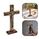 Ver imagem 5 de Crucifixo Cruz Medalha São Bento Frisado Parede e Mesa 26 Cm