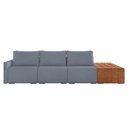 Ver imagem 2 de Sofá Ilha 3 Lugares Living 372cm Modulado Lary Linho K01 Cor Azul