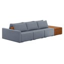 Ver imagem 1 de Sofá Ilha 3 Lugares Living 372cm Modulado Lary Linho K01 Cor Azul