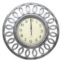 Ver imagem 1 de Relógio De Parede Decorativo Grande Prata Sala Escritório 46,5cm