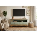 Ver imagem 1 de Rack Luiz Xv 2 Gavetas Estilo Farmhouse - Verde Pistache