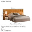 Ver imagem 4 de Cabeceira Extensivel com 2 Mesas Laterais Mdf Frida 315 Cm Cinamomo Off White Madetec