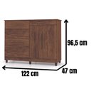 Ver imagem 3 de Cômoda Sapateira Sirius 2 Portas 5 Gavetas Imbuia Rústico Vr