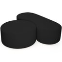 Ver imagem 4 de Kit Puff Redondo Lola e Puff Recamier Orgânico Orbit W01 Bouclê Preto - Lyam Decor