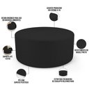 Ver imagem 7 de Kit Puff Redondo Lola e Puff Recamier Orgânico Orbit W01 Bouclê Preto - Lyam Decor