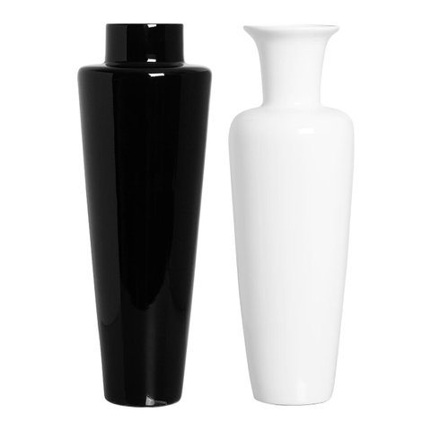 Dupla Vaso de Chão Grande Paris e Madri Preto e Branco Clássico