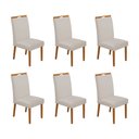 Ver imagem 1 de Kit 6 Cadeiras de Jantar Madeira Maciça Cerejeira Premium Heloísa Veludo Bege