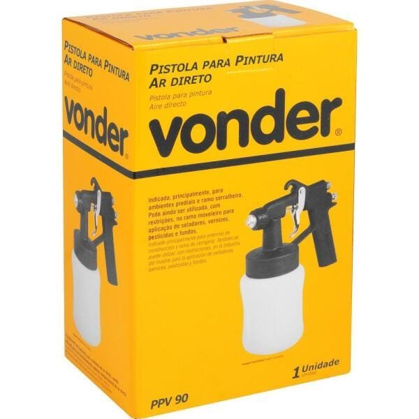 Pistola para pintura com caneca plástica ar direto PPV 90 VONDER - 3