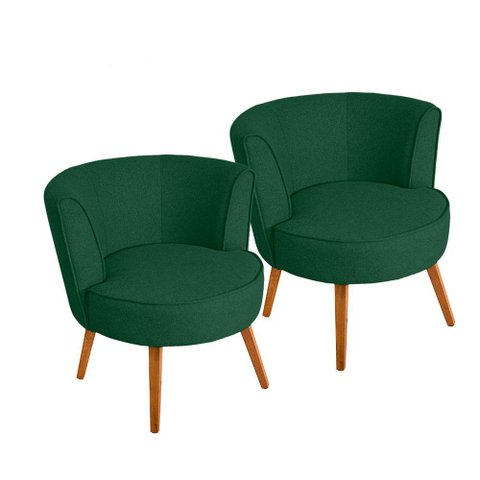 Kit 2 Poltronas Luna em Madeira de Eucalipto Movellu Home