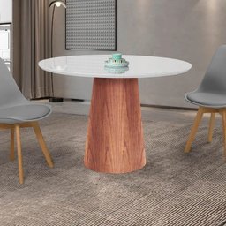 Tampo Redondo de Vidro Temperado Branco para Mesa 70cm - 4