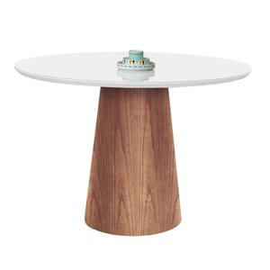Tampo Redondo de Vidro Temperado Branco para Mesa 70cm